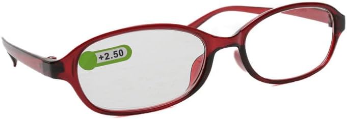 Daiso Oval Reading Glasses - Plus 2.5 - Red - Image 3